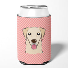 Load image into Gallery viewer, Checkerboard Pink Golden Retriever Can or Bottle Hugger BB1252CC