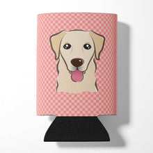 Load image into Gallery viewer, Checkerboard Pink Golden Retriever Can or Bottle Hugger BB1252CC