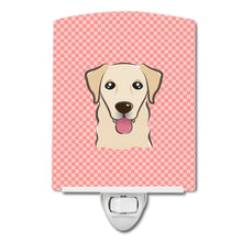 Load image into Gallery viewer, Checkerboard Pink Golden Retriever Ceramic Night Light BB1252CNL