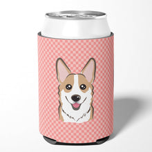 Load image into Gallery viewer, Checkerboard Pink Corgi Can or Bottle Hugger BB1253CC