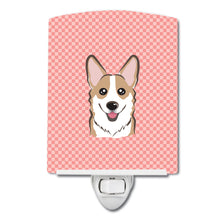 Load image into Gallery viewer, Checkerboard Pink Corgi Ceramic Night Light BB1253CNL