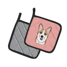 Load image into Gallery viewer, Checkerboard Pink Corgi Pot Holders - Set of 2 - Heat-Resistant Kitchen Essentials BB1253PTHD