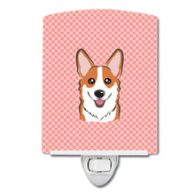 Load image into Gallery viewer, Checkerboard Pink Corgi Ceramic Night Light BB1254CNL