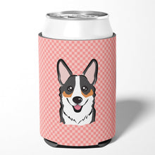 Load image into Gallery viewer, Checkerboard Pink Corgi Can or Bottle Hugger BB1255CC