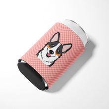 Load image into Gallery viewer, Checkerboard Pink Corgi Can or Bottle Hugger BB1255CC