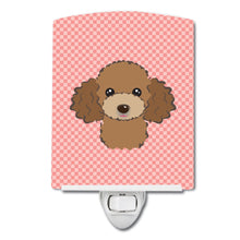 Load image into Gallery viewer, Checkerboard Pink Chocolate Brown Poodle Ceramic Night Light BB1256CNL