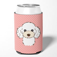 Load image into Gallery viewer, Checkerboard Pink White Poodle Can or Bottle Hugger BB1257CC