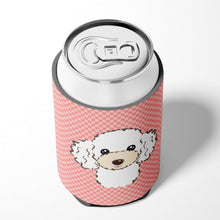 Load image into Gallery viewer, Checkerboard Pink White Poodle Can or Bottle Hugger BB1257CC
