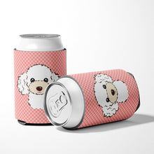 Load image into Gallery viewer, Checkerboard Pink White Poodle Can or Bottle Hugger BB1257CC