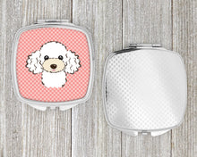 Load image into Gallery viewer, Checkerboard Pink White Poodle Compact Mirror – Stylish Purse Mirror with Artistic Covers BB1257SCM