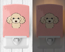 Load image into Gallery viewer, Checkerboard Pink Buff Poodle Ceramic Night Light BB1258CNL