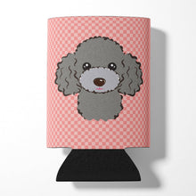 Load image into Gallery viewer, Checkerboard Pink Silver Gray Poodle Can or Bottle Hugger BB1259CC