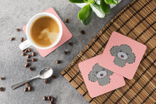 Load image into Gallery viewer, Checkerboard Pink Silver Gray Poodle Coasters - Set of 4 Lightweight Foam, Absorbent Drink Coasters BB1259FC