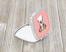 Load image into Gallery viewer, Checkerboard Pink Jack Russell Terrier Compact Mirror – Stylish Purse Mirror with Artistic Covers BB1260SCM