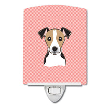 Load image into Gallery viewer, Checkerboard Pink Jack Russell Terrier Ceramic Night Light BB1261CNL