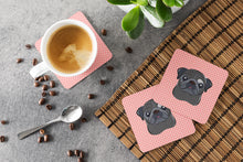 Load image into Gallery viewer, Checkerboard Pink Black Pug Coasters - Set of 4 Lightweight Foam, Absorbent Drink Coasters BB1263FC