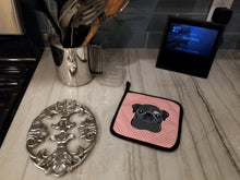 Load image into Gallery viewer, Checkerboard Pink Black Pug Pot Holders - Set of 2 - Heat-Resistant Kitchen Essentials BB1263PTHD