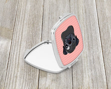 Load image into Gallery viewer, Checkerboard Pink Black Pug Compact Mirror – Stylish Purse Mirror with Artistic Covers BB1263SCM