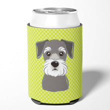 Load image into Gallery viewer, Checkerboard Lime Green Schnauzer Can or Bottle Hugger BB1268CC