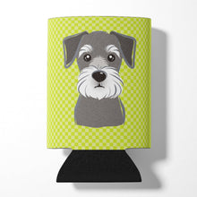 Load image into Gallery viewer, Checkerboard Lime Green Schnauzer Can or Bottle Hugger BB1268CC