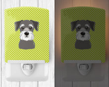 Load image into Gallery viewer, Checkerboard Lime Green Schnauzer Ceramic Night Light BB1268CNL