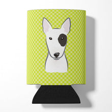 Load image into Gallery viewer, Checkerboard Lime Green Bull Terrier Can or Bottle Hugger BB1271CC