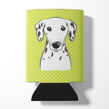Load image into Gallery viewer, Checkerboard Lime Green Dalmatian Can or Bottle Hugger BB1272CC