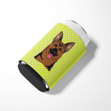 Load image into Gallery viewer, Checkerboard Lime Green German Shepherd Can or Bottle Hugger BB1273CC