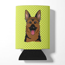 Load image into Gallery viewer, Checkerboard Lime Green German Shepherd Can or Bottle Hugger BB1273CC