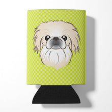 Load image into Gallery viewer, Checkerboard Lime Green Pekingese Can or Bottle Hugger BB1283CC