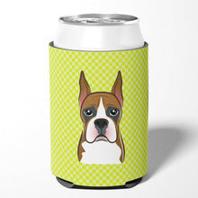 Load image into Gallery viewer, Checkerboard Lime Green Boxer Can or Bottle Hugger BB1285CC