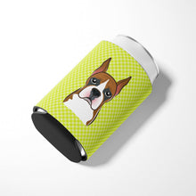 Load image into Gallery viewer, Checkerboard Lime Green Boxer Can or Bottle Hugger BB1285CC