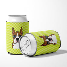 Load image into Gallery viewer, Checkerboard Lime Green Boxer Can or Bottle Hugger BB1285CC