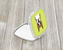 Load image into Gallery viewer, Checkerboard Lime Green Boxer Compact Mirror – Stylish Purse Mirror with Artistic Covers BB1285SCM
