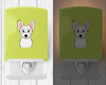 Load image into Gallery viewer, Checkerboard Lime Green Westie Ceramic Night Light BB1288CNL