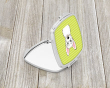 Load image into Gallery viewer, Checkerboard Lime Green Westie Compact Mirror – Stylish Purse Mirror with Artistic Covers BB1288SCM