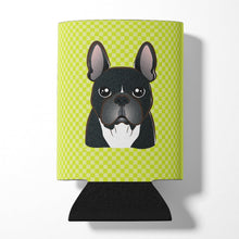 Load image into Gallery viewer, Checkerboard Lime Green French Bulldog Can or Bottle Hugger BB1289CC