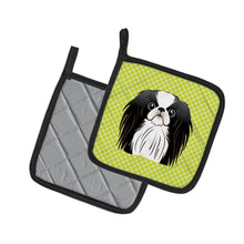 Load image into Gallery viewer, Checkerboard Lime Green Japanese Chin Pot Holders - Set of 2 - Heat-Resistant Kitchen Essentials BB1292PTHD