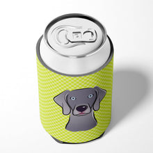 Load image into Gallery viewer, Checkerboard Lime Green Weimaraner Can or Bottle Hugger BB1293CC