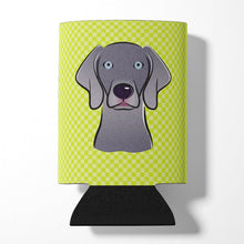 Load image into Gallery viewer, Checkerboard Lime Green Weimaraner Can or Bottle Hugger BB1293CC