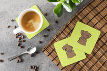 Load image into Gallery viewer, Checkerboard Lime Green Chocolate Labrador Coasters - Set of 4 Lightweight Foam, Absorbent Drink Coasters BB1296FC