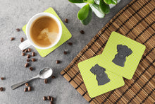 Load image into Gallery viewer, Checkerboard Lime Green Black Labrador Coasters - Set of 4 Lightweight Foam, Absorbent Drink Coasters BB1297FC