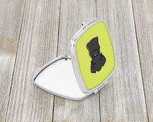 Load image into Gallery viewer, Checkerboard Lime Green Black Labrador Compact Mirror – Stylish Purse Mirror with Artistic Covers BB1297SCM