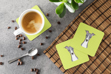 Load image into Gallery viewer, Checkerboard Lime Green Italian Greyhound Coasters - Set of 4 Lightweight Foam, Absorbent Drink Coasters BB1298FC