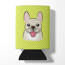 Load image into Gallery viewer, Checkerboard Lime Green French Bulldog Can or Bottle Hugger BB1300CC