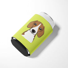 Load image into Gallery viewer, Checkerboard Lime Green Beagle Can or Bottle Hugger BB1301CC