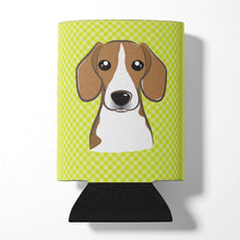 Load image into Gallery viewer, Checkerboard Lime Green Beagle Can or Bottle Hugger BB1301CC