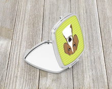 Load image into Gallery viewer, Checkerboard Lime Green Beagle Compact Mirror – Stylish Purse Mirror with Artistic Covers BB1301SCM