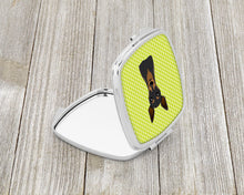 Load image into Gallery viewer, Checkerboard Lime Green Min Pin Compact Mirror – Stylish Purse Mirror with Artistic Covers BB1302SCM