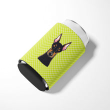 Load image into Gallery viewer, Checkerboard Lime Green Doberman Can or Bottle Hugger BB1307CC